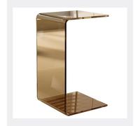 Transparent Acrylic Side Table, Modern Coffee Table & Nightstand, Stylish Leisure Table for Home & Hotel Decor (Brown, 30x30x65 cm)