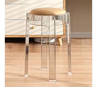 Transparent Acrylic Stackable Bar StoolsModern Armless Counter Chairs Backless Design 18in Height Set of 4 for Kitchen & DiningStylish SpaceSaving Stools