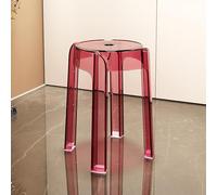 Transparent Acrylic Stacking Bar Stools - Backless Clear Plastic Dining Chairs for Indoor/Outdoor Use - Modern Café Stools for Home Kitchen Restaurant - Stylish & Space-Saving