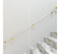Transparent Acrylic Stair il 1.6ft-19.7ft Wall Mounted Non-Slip Railing for Indoor & Outdoor Use Crystal Clear Design with Metal Bracket for Homes Gardens Lofts and Decks