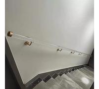 Transparent Acrylic Stair Railing 50-600cm Wall-Mounted Non-Slip Safety il for Kids Gold Bracket 400cm/13.1ft Length Indoor Staircase Guardrail