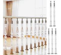 Transparent Acrylic Stair Railing Spindles 5 PCS Adjustable Balusters with Mounting Screws Crystal il Posts for Indoor Staase (90cm 35.4")