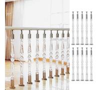 Transparent Acrylic Stair Railing Spindles - Adjustable Crystal Balusters with Mounting Screws for Indoor and Outdoor Use(10 Pcs,85cm(33 1/2"))