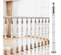 Transparent Acrylic Stair Railing Spindles, Adjustable Handrail Posts with Mounting Screws for Indoor Staircase Safety and Style