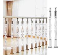Transparent Acrylic Stair Railing Spindles, Adjustable Handrail Posts with Mounting Screws for Indoor Staircase Safety and Style