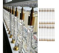 Transparent Acrylic Stair Spindles for Indoor/Outdoor Use, 80 cm Decorative Railing Kit, Clear Crystal Balusters, Stylish Staircase Rods (1 Unit)