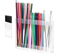 Transparent Acrylic Straw Dispenser Stand Featuring Multiple Sections For Organizing Straws Spoons Forks And Chopsticks On Restaurant Or Home Countertops(Transparent)