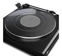 Transparent Acrylic Turntable Mat, Records Turntable Slipmat, Reduce Static Dust Noise Slipmat for 12 Inch Vintage Record Player (Black)