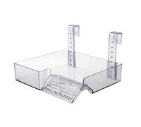 Transparent acrylic turtle basking platform with mounting bracket - Adjustable reptile aquarium resting platform and amphibian habitat. (white, S)
