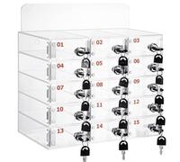 Transparent Acrylic Wall Case for 15 Mobile Phones Includes Key Classroom Storage Essential Device Holder for Schools and Offices