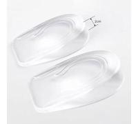 Transparent and Soft Silicone Heel Lifts for Taller Height, Invisible Shoe Inserts (Men 2cm)