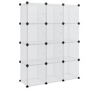 (transparent and white, 94 x 31.5 x 123.5 cm) vidaXL Storage Cube Organiser PP Shoe Rack Room Divider Multi Colours/Sizes