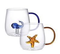 Transparent Animal Coffee Mug, 380Ml Drinking Glasses For Cute Animals, Mug With Animals Inside, Space Saving Cartoon Figure Tea Cup For Home, And Parties