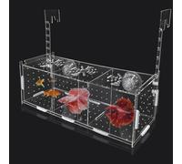 Transparent Aquarium Breeding, Acrylic Fish Incubator, Hook and Suction Cup Hatchery, Portable Non Slip Tank for Guppy Shrimp Small Fishes, Multifunctional Aquarium Accessory for Home