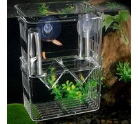 Transparent Aquarium Breeding Box, Baby Fish Breeder Box Fry Hatchery Isolation with Suction Cups, Incubator Isolation Divider Hatching Boxes for Guppy, Shrimp, Betta, Goldfish, Clownfish, 7x8x11 cm