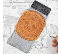 Transparent Aviation Slide Rule with 360 Degree Rotation for Enhanced Piloting Efficiency and Route Plotting (A)