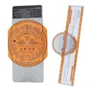 Transparent Aviation Slide Rule with 360 Degree Rotation for Enhanced Piloting Efficiency and Route Plotting (B)