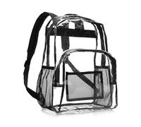 Transparent Backpack, Clear See Through Backpack for Women Men, PVC Waterproof Large Capacity Bookbag School Bag with Adjustable Straps, Multi-pocket Casual Daypack for School Travel Work College