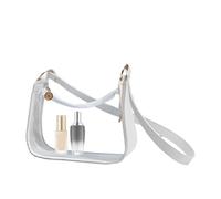 Transparent Bag | Soft Cute Transparent Bag for Women | Tote with Adjustable Shoulder Strap | For Festivals School Events Travel Work Concert Party, white, Consulte la descripción