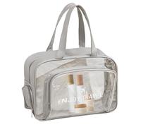 Transparent Bags for Travel, Waterproof Toiletry Bag, Waterproof Large Bag with Zip for Beach Swimming Pool, Lightweight Fitness Sports Bag, Travel Organiser, Bags for Men and Women, Grey with shoe