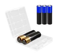 Transparent Battery Storage Box - AA Batteries Protective Container | Portable Container Organizer Storage Case with Lid to Travel Home