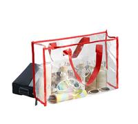 Transparent Beach Bag - Clear PVC Carry Bag | Waterproof Large Tote | Stadium, Beach, Pool, Laundry, Travel, See-Through Handy