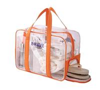 Transparent Beach Bag - Large Clear PVC Carry Bag, Toy and Laundry Carry Bag, Reinforced Strap with Zip, Waterproof Storage Handbag for Business