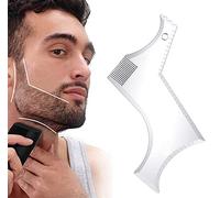 Transparent Beard Shaper Template with Comb for Line Up & Edging - Men's Facial Hair Styler for Neckline & Goatee