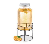 Transparent Beverage Dispenser Water Lemonade Juice Drink Glass Stand Tap Party