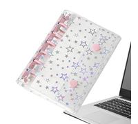 Transparent Binding Covers - A7 Glitter Star Notebook Protector - Personal Notebook Cover - for Loose Leaf Organizer, Journal, Banknote Holder, Album