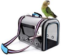 Transparent Bird Carrier Bag with Perch, Double Zip, 43 x 25 x 30 cm