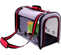 Transparent Bird Carrier Bag with Perch, Double Zip, 43 x 25 x 30 cm