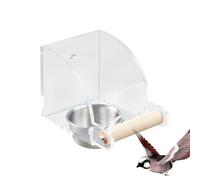 Transparent Bird Feeder, Indoor Cage Food Bowl, 15cm Parrot Water Dish for Cockatiel, Finch, Squirrel, Acrylic Material Feeder Cup with Easy Mount, Interactive Foraging Toy Accessory, Feeding Supplies