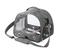 , Transparent Bird Travel Carrier Including standing stick and steel plate, Foldable and breathable kleintier transportbox for small pets such as parrots, pigeons, rabbits etc.