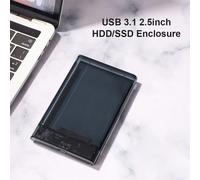 (Transparent Black) 2.5inch SSD Case SATA To USB3.1 8TB SSD HDD Hard Disk Box (Transparent)