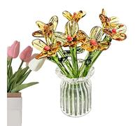 Transparent Bud Holder - Tiny Pot, Glassy Tableware Piece, Sl eometric Design Profile | Artistic Colorful Clear Containers Brightening Every Boring Indoor Corner for Apartment Li