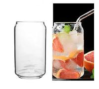 Transparent can Shaped Glass Cup for Beer, Juice, and Water - Glass Mug for Home Use (301-400Ml)