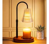 Transparent Candle Warmer Lamp with Timer Dimmer Adjustable Height Electric Wax Melter for Jar Candles Flameless Heater with 2 Bulbs Home Decor Gift for Women Mum Christmas Birthday Housewarming