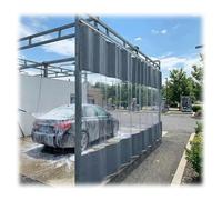 Transparent Car Wash Tarp Curtains - Heavy-Duty Vinyl Divider Panel with Grommets for Outdoor Use, Pergola, Woodworking, Garage (2.5x2.5m) - Weatherproof & Durable