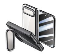 Transparent Case for Xiaomi 18 Fold with Stand (Black,Anti-peep,No Coil) | Transparent PC Protective Cover, Lens Bracket, Built-in Magnetic Coil, HD/Privacy Screen Protector, Wireless Charging