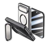 Transparent Case for Xiaomi 18 Fold with Stand (Black,Anti-peep,With Coil) | Transparent PC Protective Cover, Lens Bracket, Built-in Magnetic Coil, HD/Privacy Screen Protector, Wireless Charging