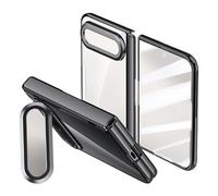 Transparent Case for Xiaomi 18 Fold with Stand (Black,HD Screen,No Coil) | Transparent PC Protective Cover, Lens Bracket, Built-in Magnetic Coil, HD/Privacy Screen Protector, Wireless Charging