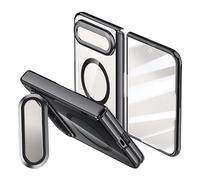 Transparent Case for Xiaomi 18 Fold with Stand (Black,HD Screen,With Coil) | Transparent PC Protective Cover, Lens Bracket, Built-in Magnetic Coil, HD/Privacy Screen Protector, Wireless Charging