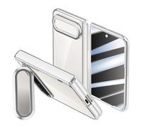 Transparent Case for Xiaomi 18 Fold with Stand (Silver,Anti-peep,No Coil) | Transparent PC Protective Cover, Lens Bracket, Built-in Magnetic Coil, HD/Privacy Screen Protector, Wireless Charging