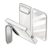 Transparent Case for Xiaomi 18 Fold with Stand (Silver,HD Screen,No Coil) | Transparent PC Protective Cover, Lens Bracket, Built-in Magnetic Coil, HD/Privacy Screen Protector, Wireless Charging