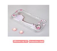 (Transparent Cat, Bundle 2) DATA FROG Cute Pink Switch Hard Protective Case Compatible-Nintendo Switch Lite Animal For NS Lite Kawaii Game Accessories