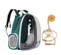 Transparent Cat Carrying Box With Wheels, Transparent Hard Pet Trolley Case, Can Accommodate Cats Weighing Up To 13 Pounds, Comes With A Cute Leash, Suitable for Hiking (Green,One Size)