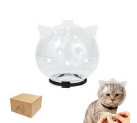 Transparent Cat Muzzle - Adjustable Astronaut Helmet Anti-Bite Protector for Nail Trimming & Bath, Breathable Pet Grooming Safety Gear for Small Cats (S 13.5 * 12.7cm)