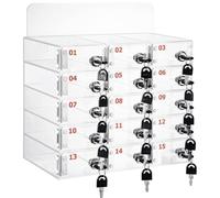 Transparent Cell Phone Locker 9 25 Compartment Safety Box Acrylic Material Secure Individual Locks Ideal for Office Classroom School 15 Slot Storage Solution