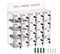Transparent Cell Phone Locker Cabinet with 12/20/40 Slots Lockable Storage nizer for Mobile Phones Secure Display with Keys - Ideal for Offices & Events